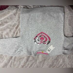 Gray Sweatshirt with Heart Design